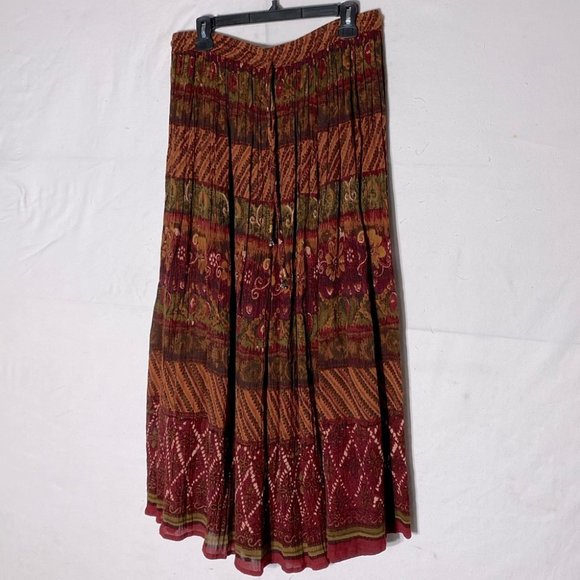 Vintage Skirts Vintage Truly Classic 9s Boho Broomstick Maxi Skirt